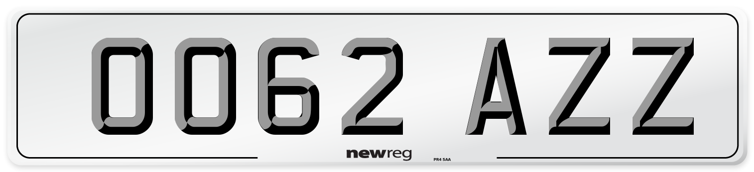 OO62 AZZ Number Plate from New Reg